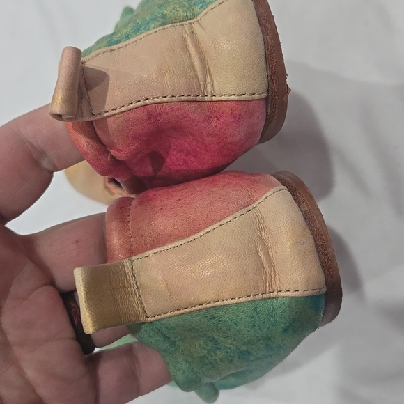 Anthropologie Jasper & Jeera Metallic Watercolor, Leather Flats Size 38 - Picture 6 of 11